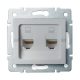 Kanlux 25229 LOGI 02-1420-043 ezüst dupla adatcsatlakozó aljzat, független (2xRJ45 Cat 6 Jack)