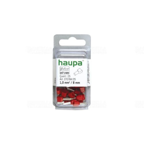 HAUPA Érvéghüvely iker 2* 1,0/ 8 piros 270784/25 SmallPack Haupa (25db/bliszter)