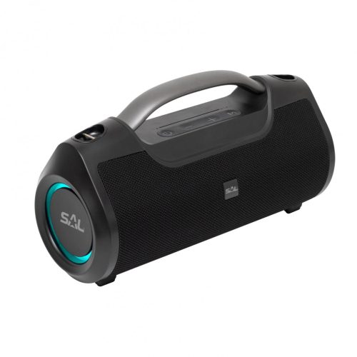 SAL BT 7000 hordozható bluetooth kihangosító, BoomBox, 2 x 30 W, BT TWS, 3.5mm AUX, USB, EQ, LED effektek, telefontöltés, USB-C és AUX kábel, vízálló, BT_7000