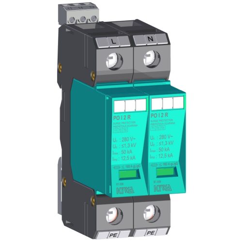 KIWA PO I 2 R 280V túlfeszültség levezető távjelzős 12,5kA T1+T2 (B+C) 81.006