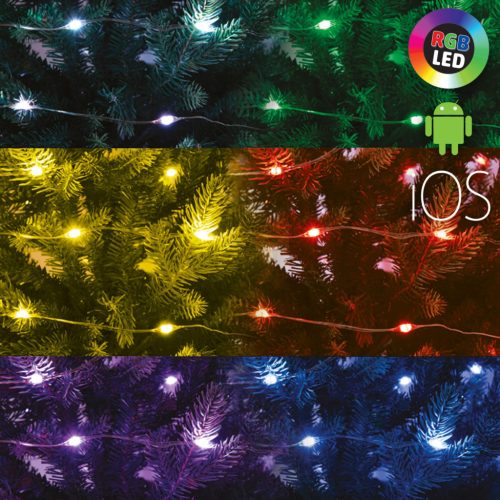 Home ML 100 RGB SMART micro LED-es fényfüzér, 10 m / 100 db RGB micro LED, applikációval vezérelhető, USB csatlakozó, beltéri kivitel, ML_100_RGB_SMART