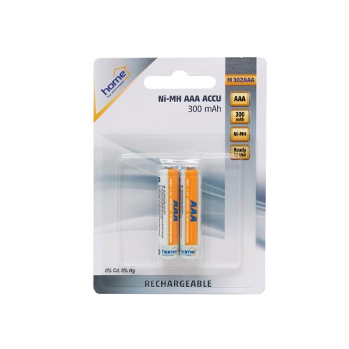 Home M 302AAA tölthető akkumulátor, NiMH, AAA, 300 mAh, 2 db, M_302AAA