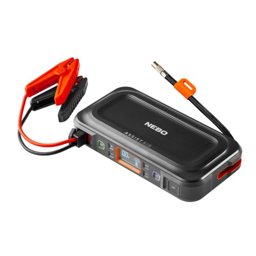 NEBO NEB-PBK-0004-G Assist-Air Jump Starter, 1500 A, 55,5 Wh akkumulátor, 120 PSI, 1x USB-A (2,1 A), 1x USB-C (20 W), 200 lm, indítás rásegítő, NEB-PBK-0004-G