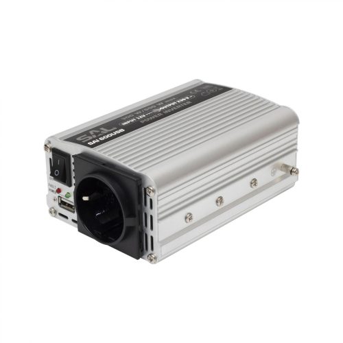 SAL SAI 600USB feszültségátalakító, 300 W, inverter, 500 mA USB töltő, gyermekzár, SAI_600USB