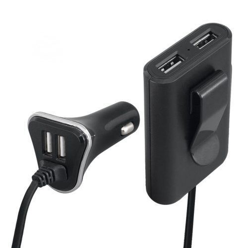 SAL SAU 96 nagy teljesítményű autós USB gyorstöltő, 48 W, 4 USB port, 4 x 2,4 A, SAU_96